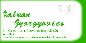 kalman gyorgyovics business card